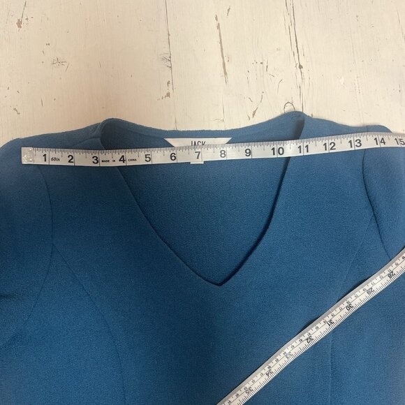 Jack by BB Dakota V Neck Shift Dress Teal Mod Retro size XS - Picture 7 of 12
